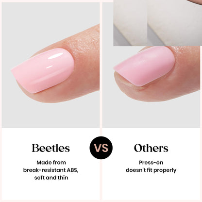 Beetles Press on Nails Kit 720Pcs 24 Colors, Press on Nails Short Almond Glossy Matte Glitter With Nail Glue & Nail Tabs Stickers, Natural Fit Lightweight Fake Nails Kit Art For Women Girls