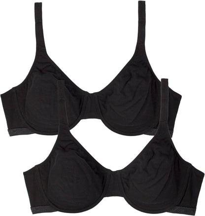 Fruit of the Loom Women's Multi-Pack Unlined Underwire Cotton Bra