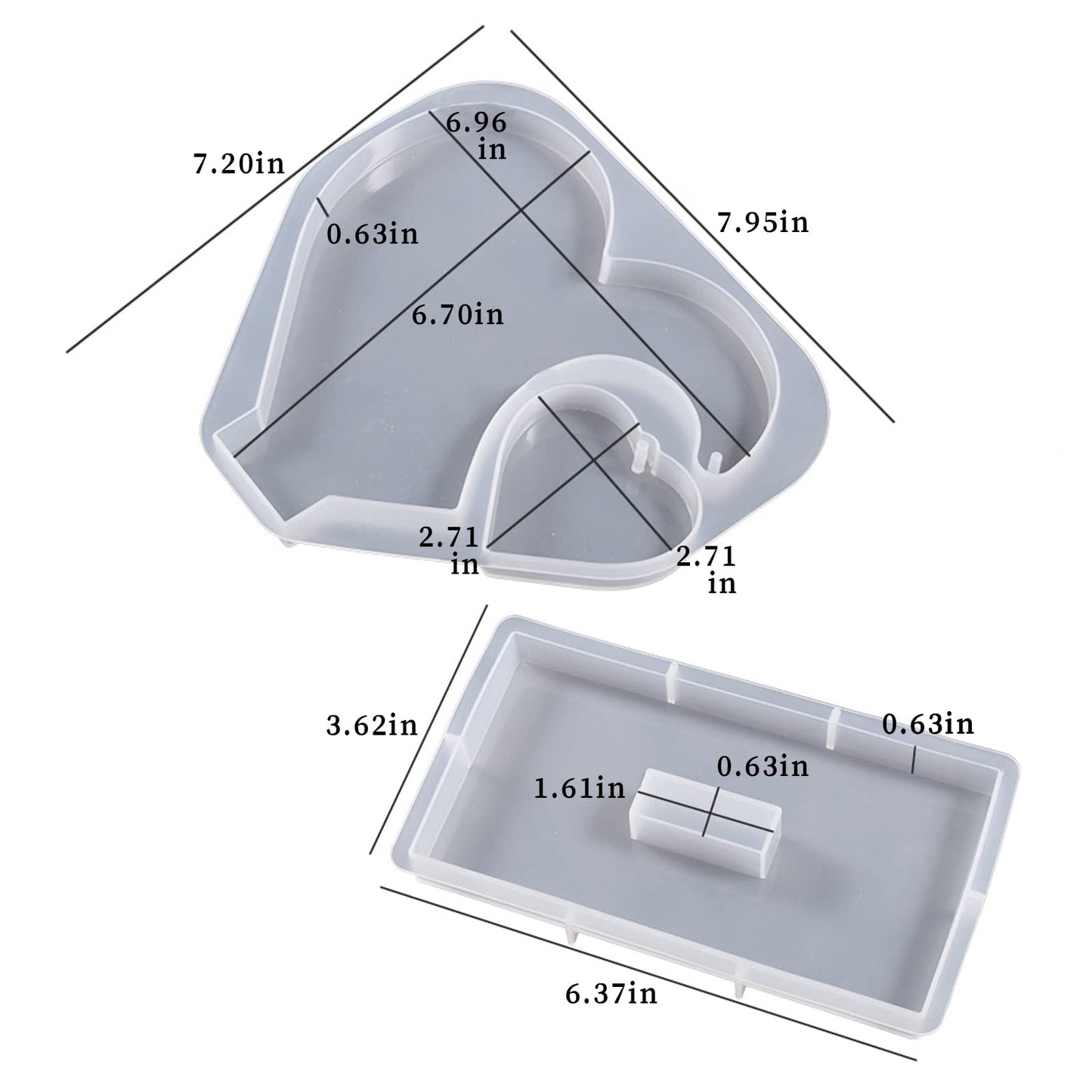 Large Photo Frame Resin Molds, Heart Shape Silicone Molds for Epoxy Resin, DIY Picture Frame Display Unique Mold for Resin Casting Art Crafts Table Home Decor Gift