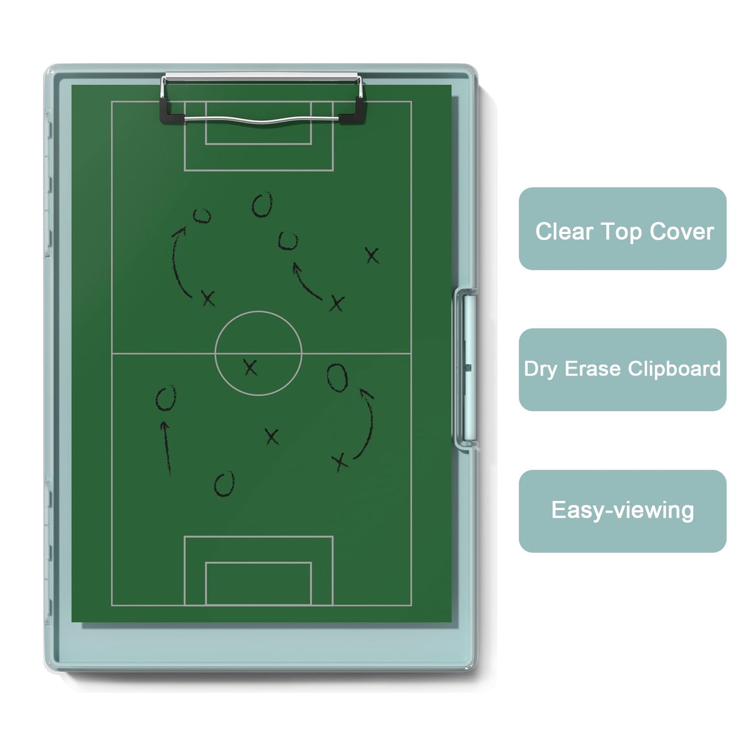 Hongri Clipboard with Storage, Green 8.5 x 11 Folder Nursing Side Opening, Heavy Duty with Dual Compartment, Smooth Writing for Teachers, Classroom, Size 13.3 x 9.4 x 1.5 in, Office & School Supplies