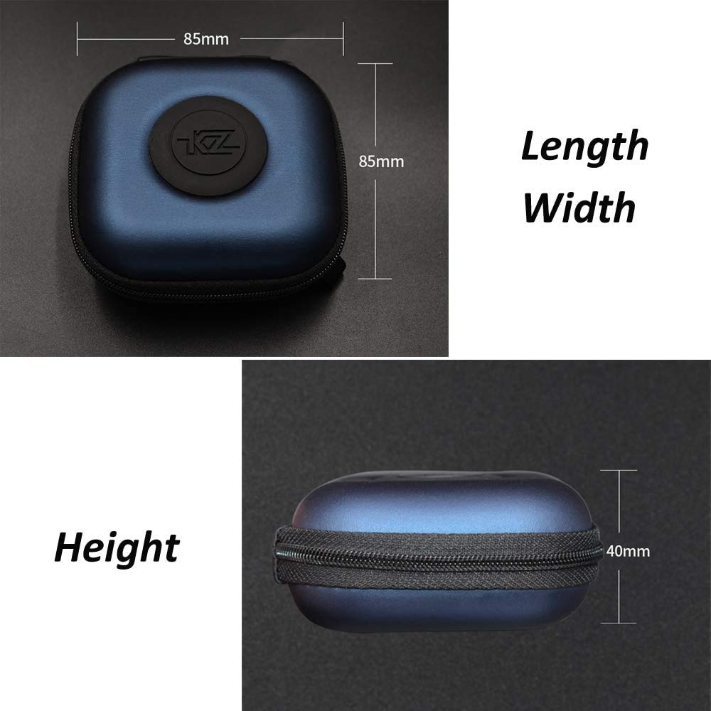KZ Earphone Case Zipper Headphone Bag USB Cable Accessories Pouch for KZ ZS10 Pro ZSN ED9 ZST Protective Storage Portable Earbuds Carrying Box (2 Pieces Black)
