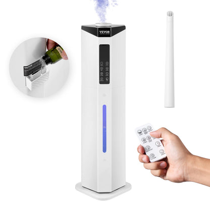 VEVOR Humidifier for Home Large Room, Commercial Humidifier for Whole House 1291.7 sq ft, 16L Water Tank & Night Light & 12h Timer & Auto Shut-Off, Greenhouse, Commercial Branch Tube w/ 360° Nozzle