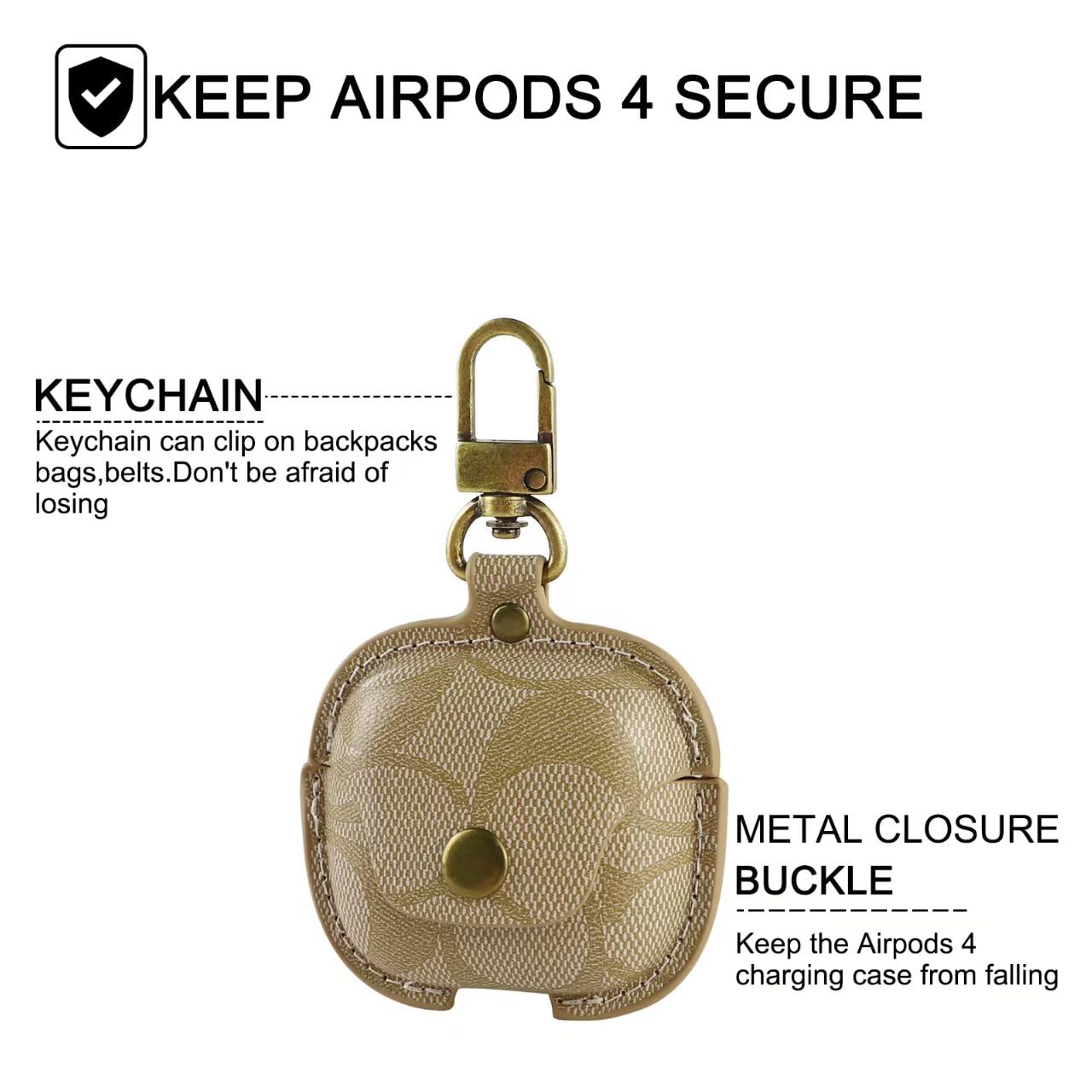 KUYTOP for AirPods 4 Case, Compatible with AirPods 4th Generation, Leather Full Body Shockproof Protective Cover, Random Pattern (A)
