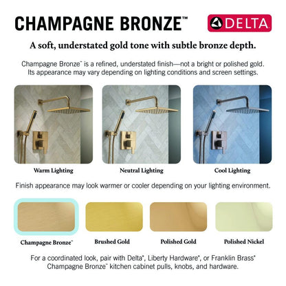 Delta Faucet U4993-CZ Wall Mounted Shower Arm and Flange, 6", Champagne Bronze