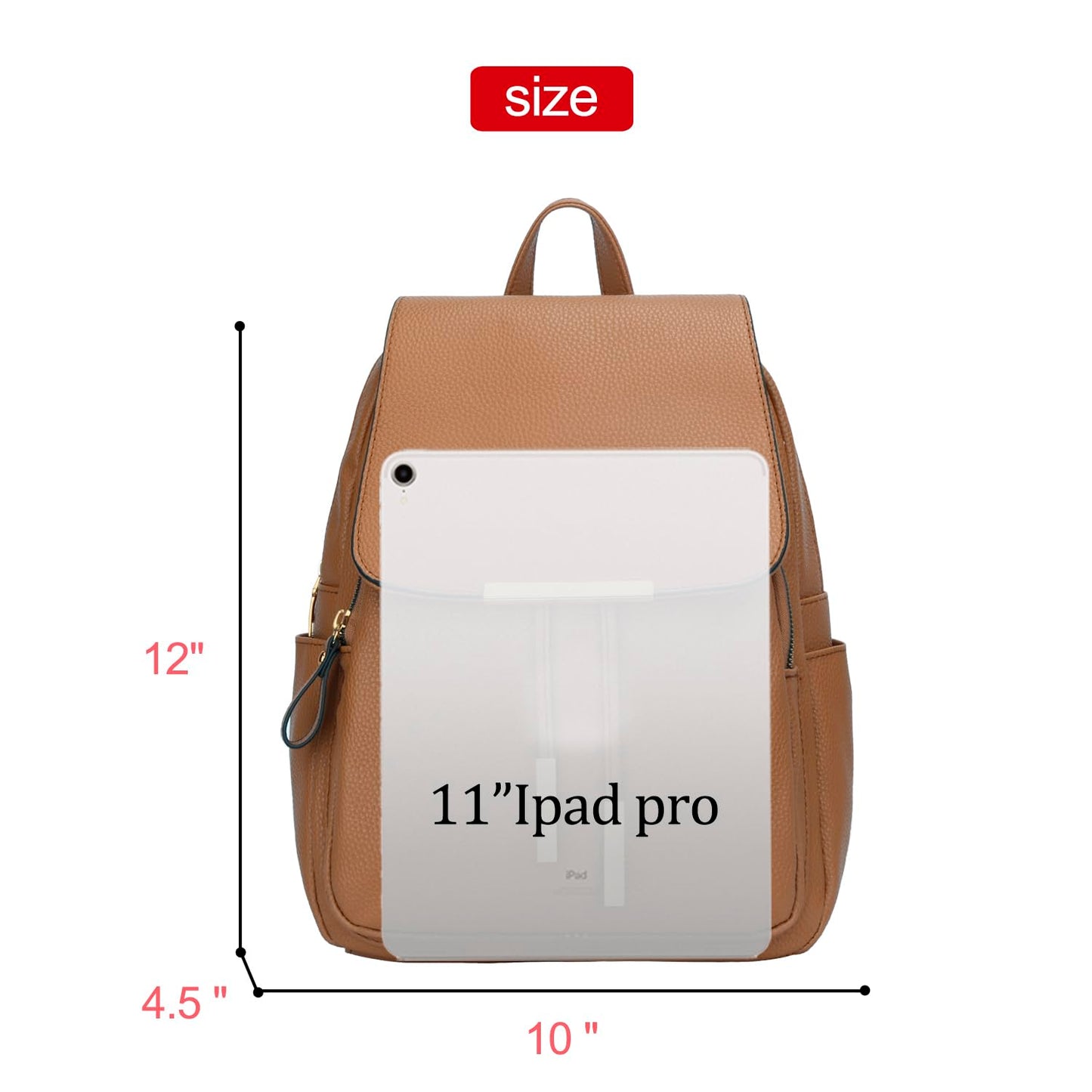 KKXIU Trendy Leather Backpack Purse for Women and Ladies Shoulder Travel Daypacks Bags (A-Brown)