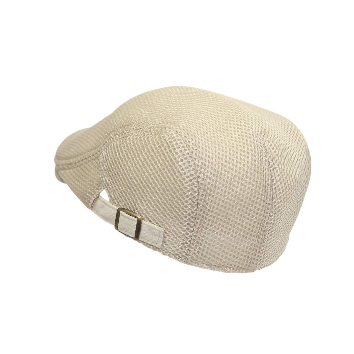 WITHMOONS Ivy Cap Summer Linen-Like Cotton Newsboy Irish Golf Hats MZ30038 (Mesh_Beige)