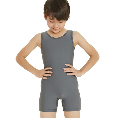 Boy's Gymnastics Unitard Toddler Ballet Dance Practice Atheletic Competition Training Leotard Gray,MC