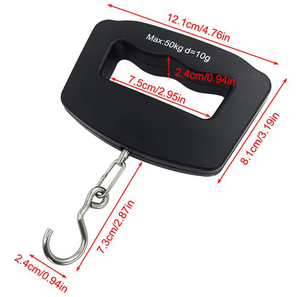 AFUNTA 50Kg 10g Luggage Weight Scale, LCD Luggage Scale Travel Digital, Fish Scale, Home Electronic Portable Hanging Weight Hook Travel Luggage Scale