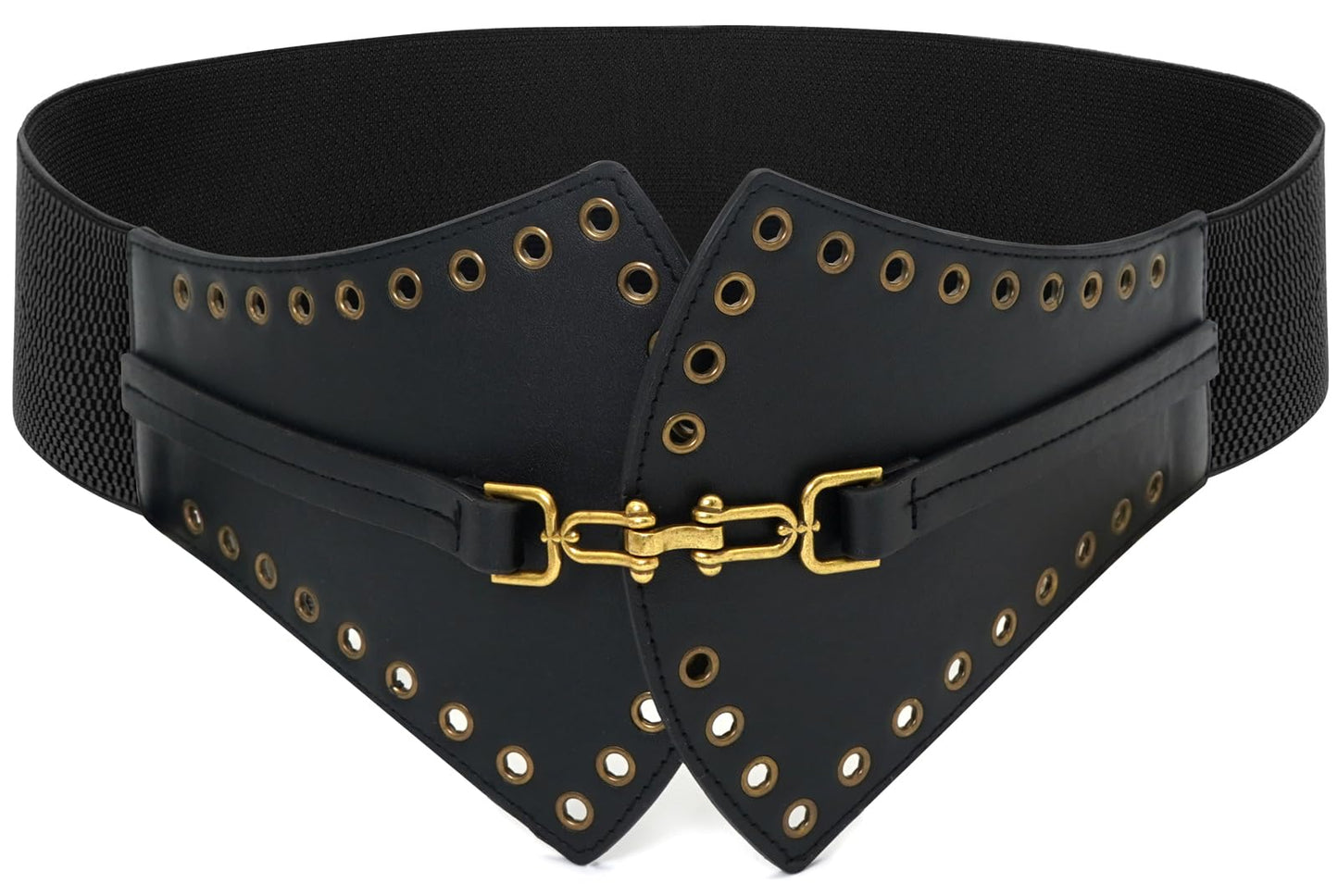BAOKELAN Women Wide Elastic Belt Vintage Irregular Stretchy Waist Belts for Dresses Black 100CM