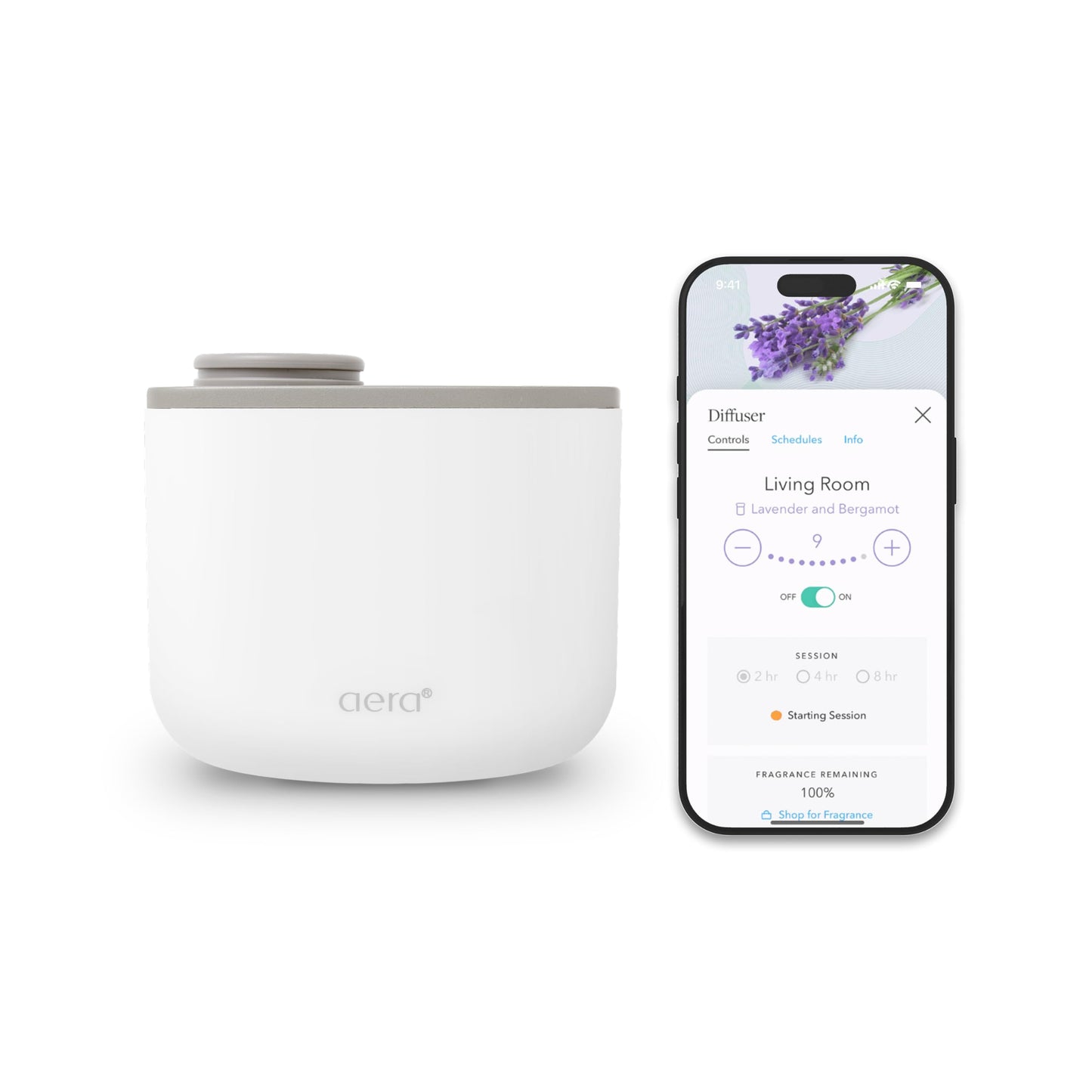 AERA Mini Waterless Plug-in Essential Oil Diffuser for Rooms 100–400 Sq Ft – Smart Aromatherapy Machine with App & Alexa Control – (Fits 12.5 mL Capsules – Sold Seperately) – White