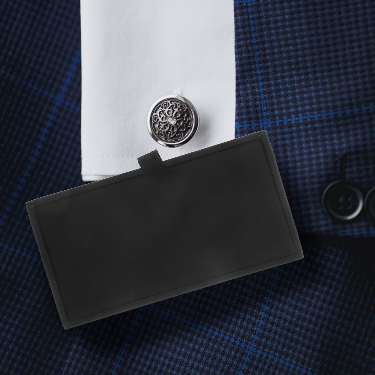 PRETYZOOM 5pcs Cufflink Box, Pu Leather Cufflink Case, Small Flip-up Cuff Link Storage Boxes, Mens Small Jewelry Storage Holder for Travel, Business Trip
