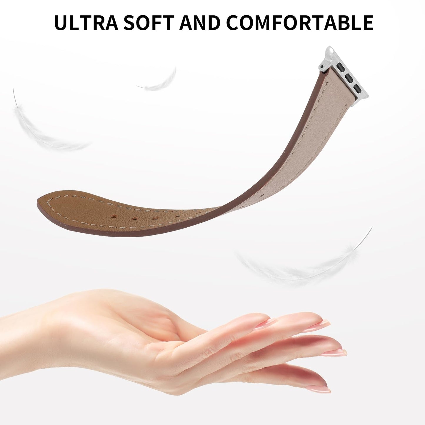 Italy Genuine Leather Bands Women Men Compatible with Apple Watch 38mm 41mm 40mm 42mm 44mm 45mm 46mm 49mm, iWatch Straps Smartwatch Replacement Band for Ultra SE 3/2/1 Series 11 10 9 8 7 6 5 4 3 2 1