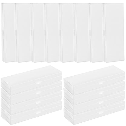 Fainne 24 Pcs Plastic Pencil Case Bulk Pencil Boxes Plastic Stationery Case Frosted Pen Box Pen Holder with Hinged Lid Snap Closure for Office(Single Layer,White,7.68 x 2.6 x 1.18 Inch)