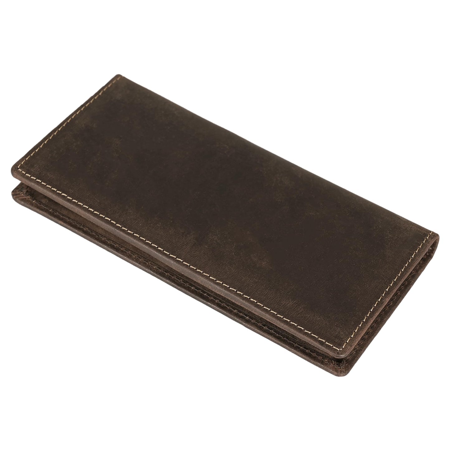 ELIZO Men's Genuine Leather Long Wallet - RFID Blocking Rodeo Checkbook Wallet | Slim Western Bifold Wallet with 16 Card Slots, ID Window | Top Grain Leather Cowboy Wallet