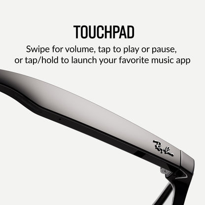 Meta Ray-Ban Glasses, Wayfarer, Shiny Black | 12 MP ultra-wide camera for HD photos and video — Open Ear Speakers for music, podcasts and more AI for voice commands and personalized experiences