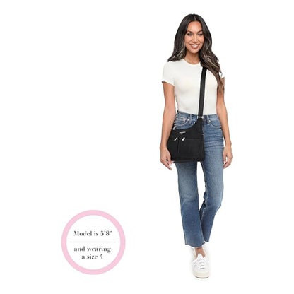 Baggallini Cross Over Crossbody Women 11x8.5 Medium Travel Bag Lightweight Water-Resistant Nylon Organized Handbag Purse