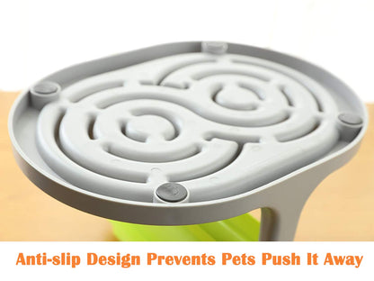 Ito Rocky Interactive Dog & Cat Food Puzzle Toy - Treat Boredom Dispensing Slow Feeder - Anxiety IQ Training in Smart Feeding and Adjustable Height for Small/Medium Dogs