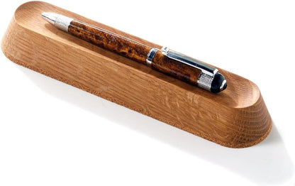 Wood Pen Tray – Handmade Walnut Desk Organizer, Minimalist Pen Holder for Office, Home, Gift(MODEL-2-OAK)