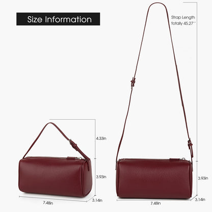 DONNAIN Premium Full-Grained Leather Crossbody Purses for Women, Hobo Bags for Women Crossbody with Adjustable Strap (Bordeaux, Small)