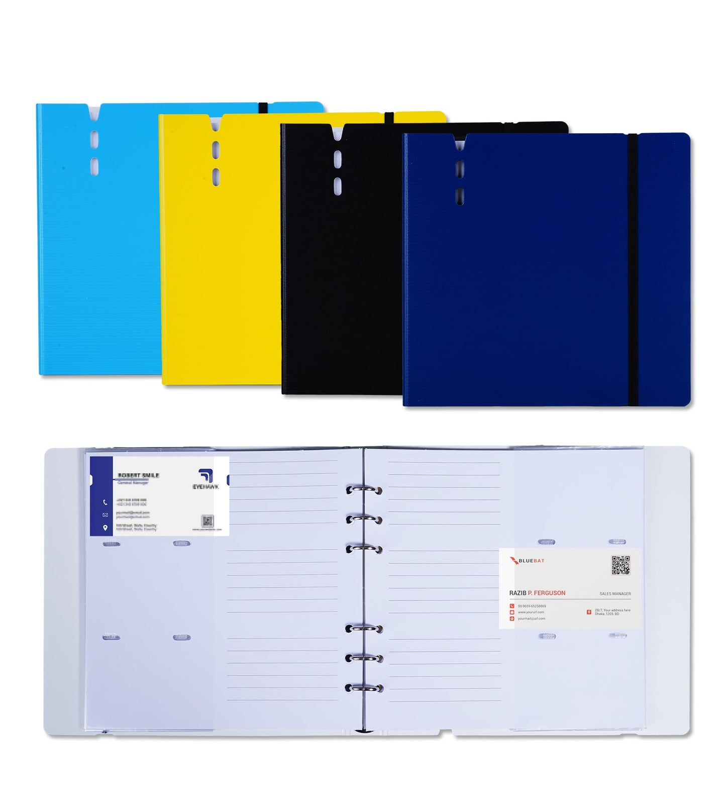 XMLINPER Business Card Holder Organizer, Can be Noted as a Business Card Book Binder Management Book with 168 Card Slots (Royal blue)