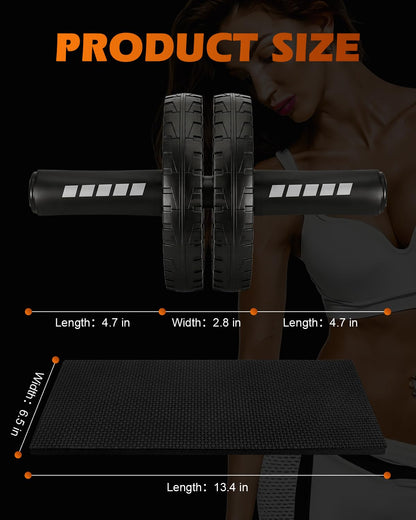 Citufuol Upgraded Ab Roller Wheel, Abdominal Core Workout Equipment for Home Gym with Knee Pad, Full Body Strength Training Fitness Tool for Men and Women