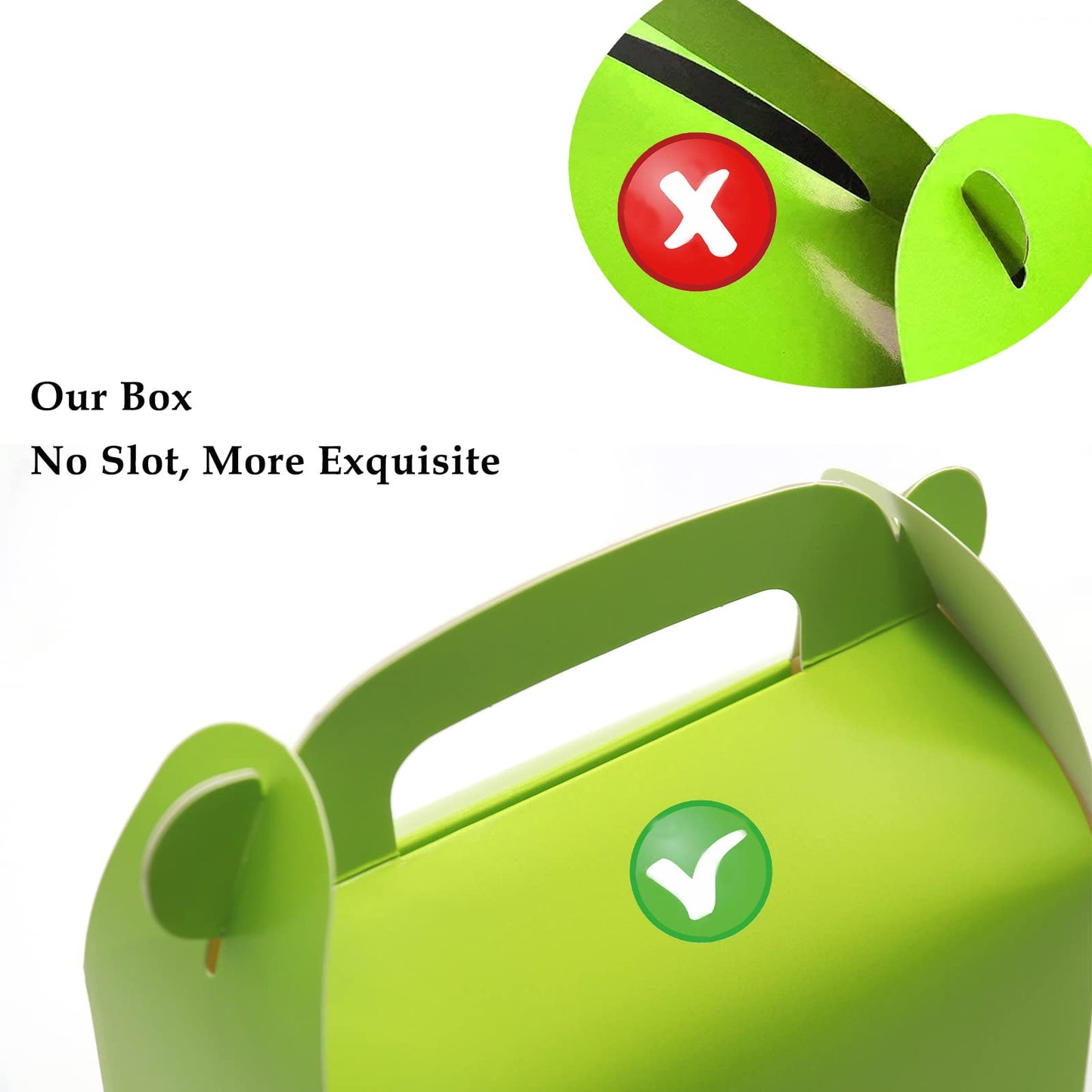 Oletx 30-Pack Green Party Favor Treat Boxes, Goodie Gable Paper Gift Boxes with Handles. Perfect for Gardening/Green Thumbs Party Decoration Supplies and St Patricks Day Gift Giving