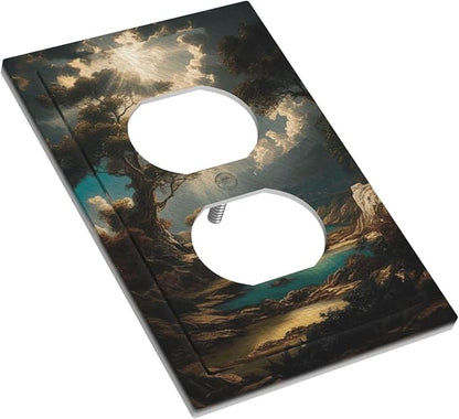 Decorative Art Light Switch Covers Sunburst Over the Wilderness 1 Gang Single Duplex Outlet Wall Plate Switchplate Electrical Faceplate for Home Decor