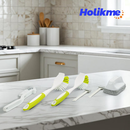 Holikme 6Pack Kitchen Cleaning Brush, Green