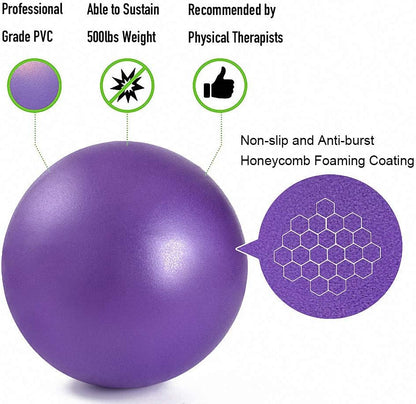 3 Pack Mini Exercise Balls with Air Pump, 9-10 Inch Grade Anti Burst Slip Resistant Small Pilates Ball for Yoga Fitness Stability Barre Balance Training Physical Therapy