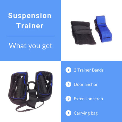Suspension Trainer System for Full Body Workout, Adjustable Straps