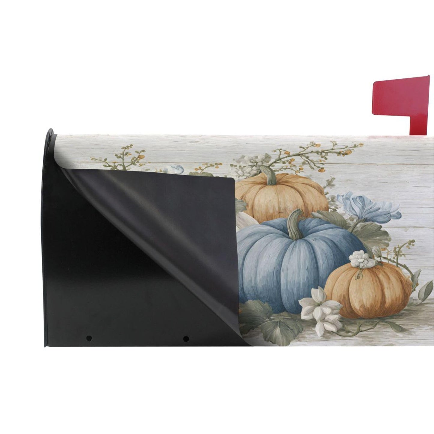 ALAZA Fall Blue Orange Grey Pumpkin2 Magnetic Mailbox Cover MailWraps Garden Yard Home Decor for Outside Standard Size-18"x 20.8"
