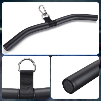 TOBWOLF Upgraded W-Shaped Lat Pull Down Bar, Lat Pulldown Attachment for Home Gym, Curl Triceps Press Down Bar Handle LAT Bar, Single D-Handle Tricep Press Down Bar With Full Wrapped EVA Rubber Handle