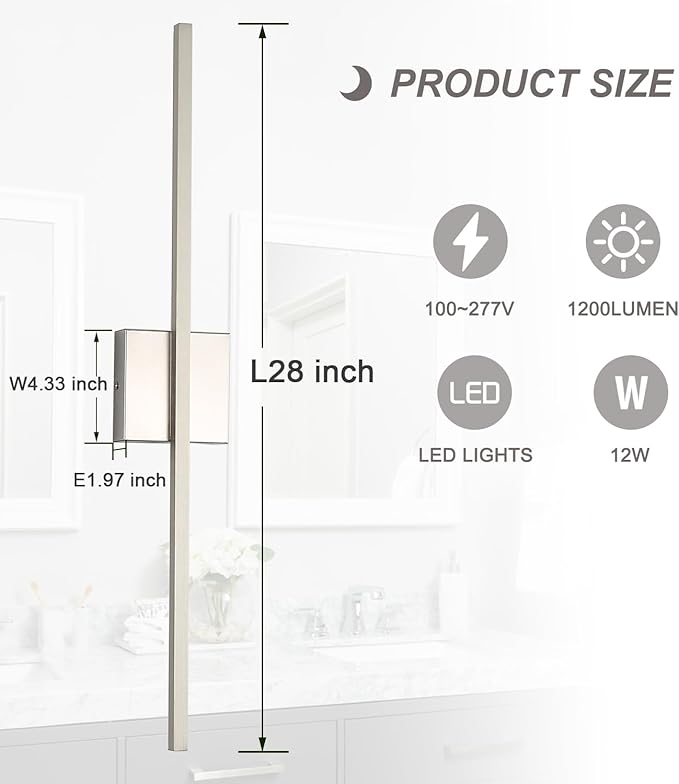 Wall Sconces Set of Two 40'', LED Dimmable Sconces Wall Lighting, Brushed Gold Modern Wall Sconce Light for Bathroom, Living Room, Bedroom, Hardwired 3000K