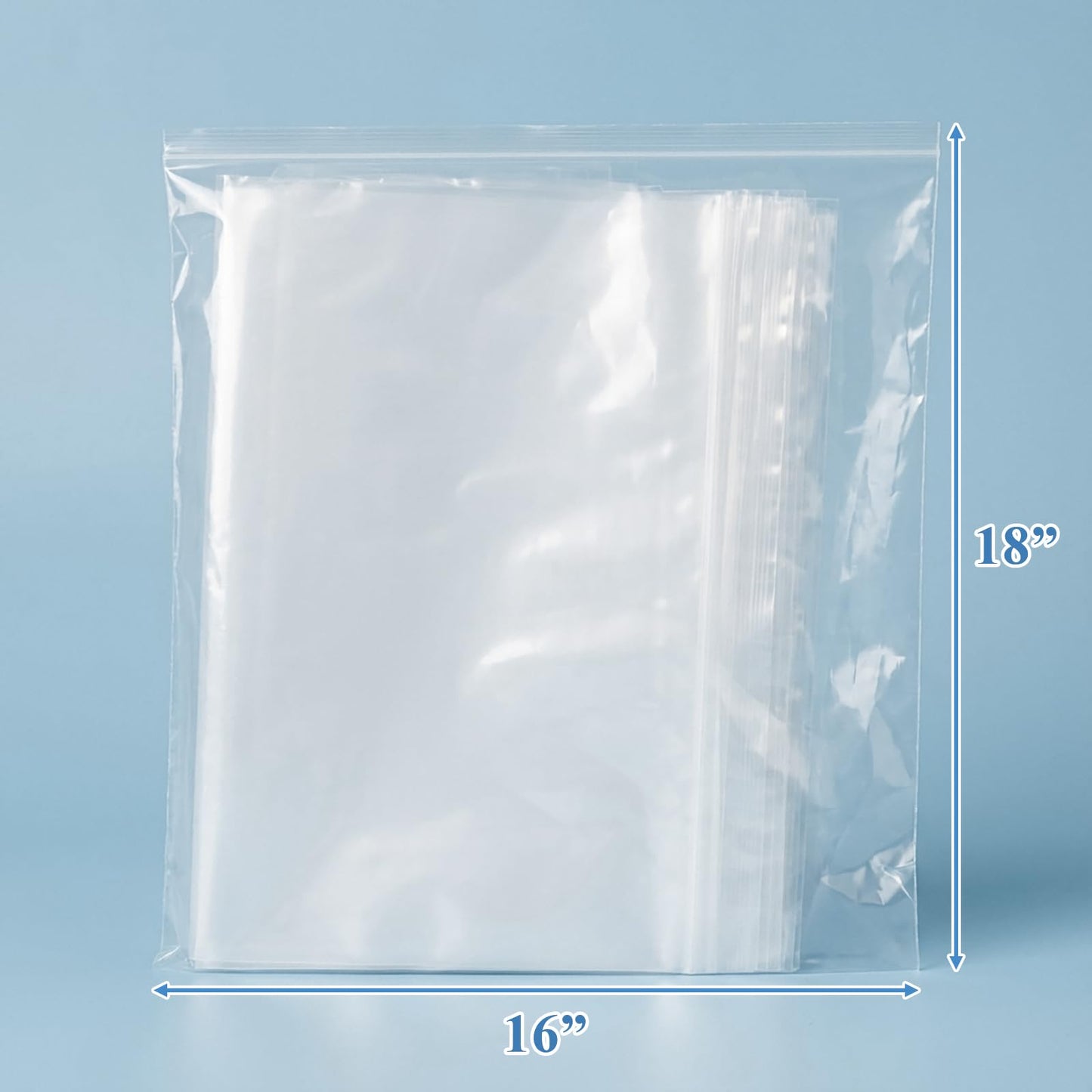 Elsjoy 80 Count 16" x 18" Reclosable Plastic Bags, 3.5 Gallon Large Resealable Clear Plastic Bag for Storage, Heavy-Duty Zip Storage Bags for Clothes, Travel, Food