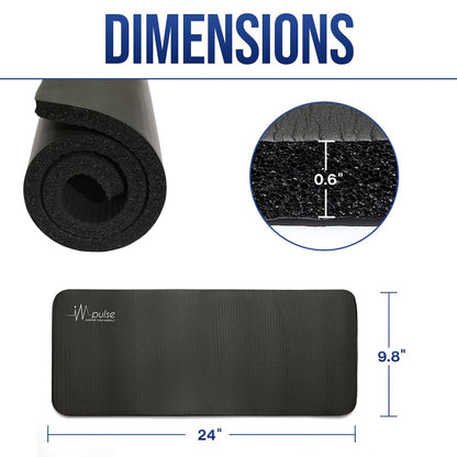 Impulse Yoga Knee Pads Cushion, Thick 1" (25mm) Workout Mat Provides Cushion for Kneeling & Elbows, Non-Slip & Portable Exercise Kneeling Pad for Yoga, Elbow, Wrist Pain, Planks, Pushups & Floor Exercises