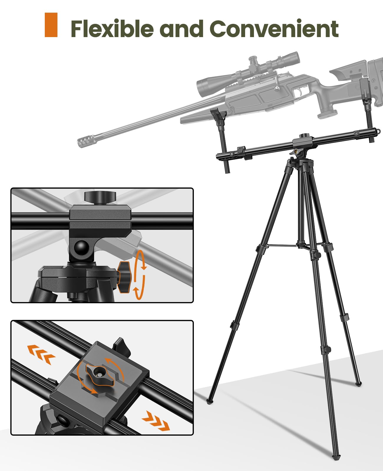 Trakiom Hunting Tripod Hunting Rests with Dual Frame, Increased Height 25.2 inches to 48.8 inches, Shooting Tripod Provide Maximum Shooting Stability for Outdoors, Ground Blinds