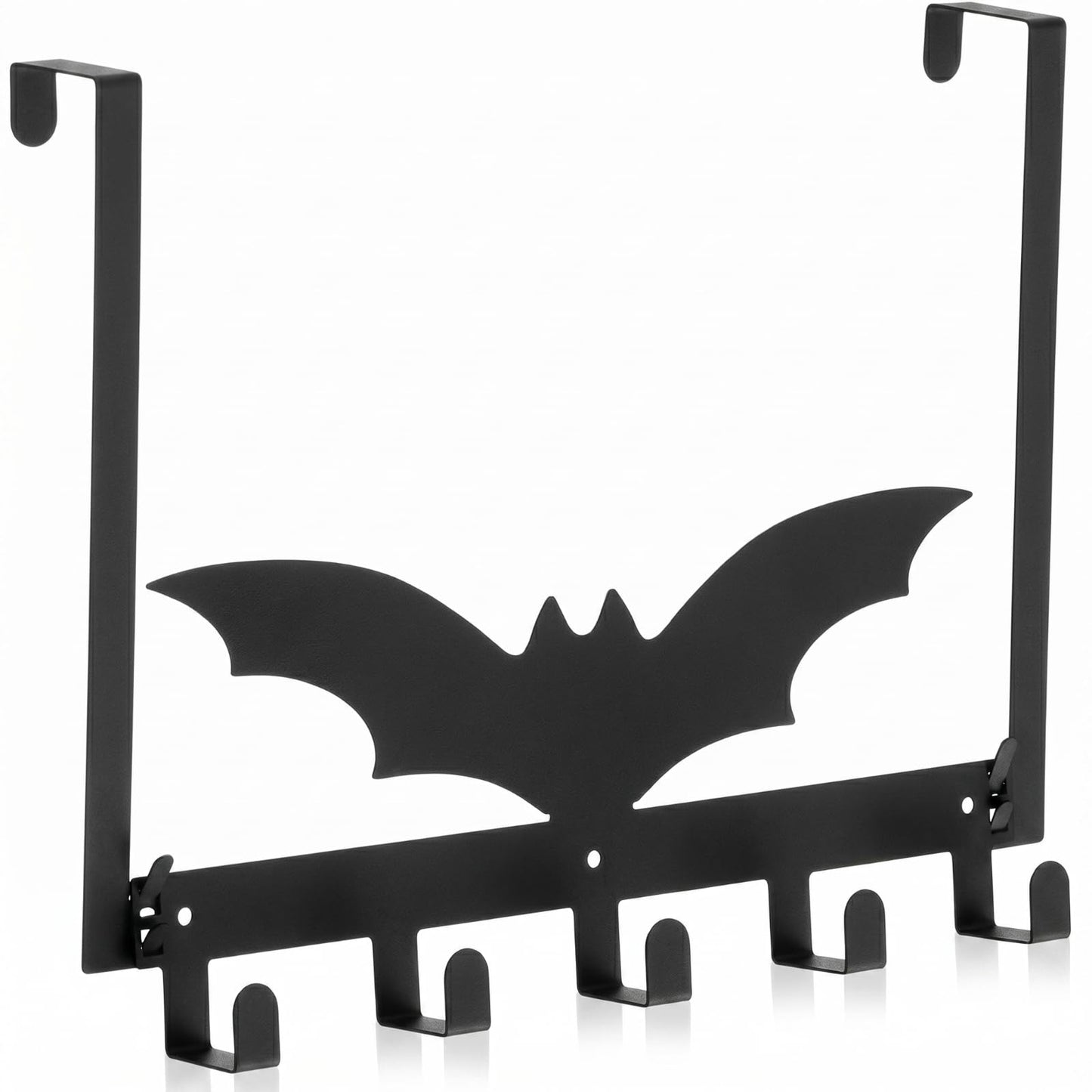 Reallnaive Gothic Bat Over The Door Hooks Goth Bathroom Decor Creepy Hanger Wall Mount Rack Holder for Towel, Hat, Coat, Cloth, Keychain, Bag, Home Organizer