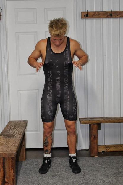 GO EARN IT Men's Black Flag Camo Singlet (Adult X-Small)
