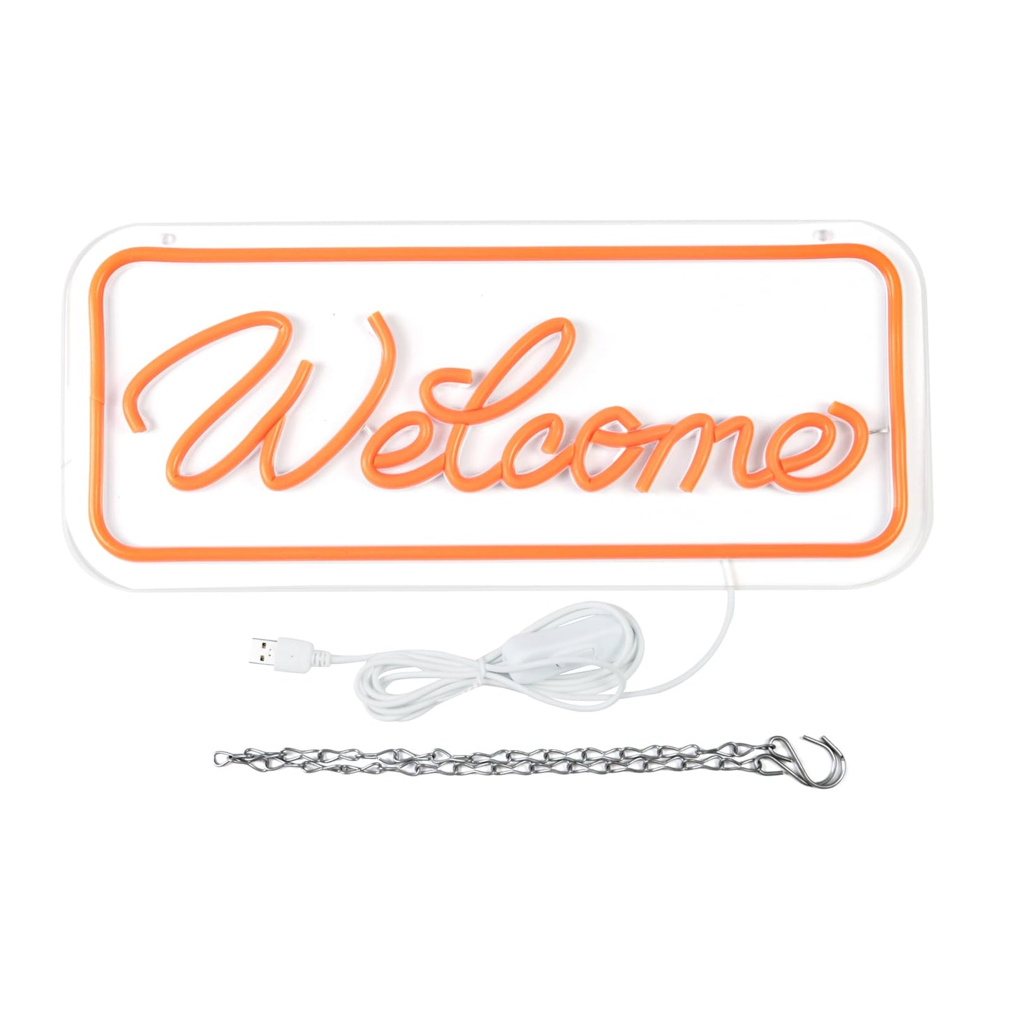 qbanziou Welcome Neon Sign for Wall Decor，LED Neon Lights for Living Room，birthday、Halloween Christmas