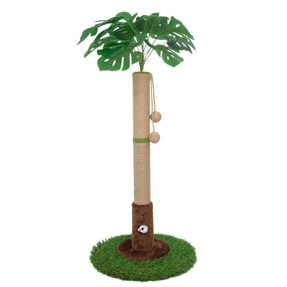Woochpet Cat Scratching Post for Indoor Cats and Kitten - 35.43" Tall Cat Scratching Post with Sisal Rope,Palm Tree Cat Scratch Post with Hanging Ball