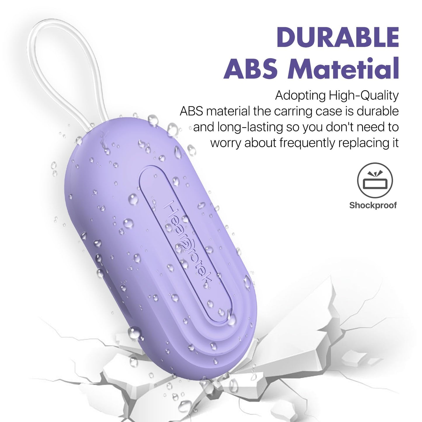 Hearprotek Earplug Cases, Portable Earplug Holder, Mini Storage Case Earbud Plug Organizer Ear Plug Case Durable Small Carrying Case for Travel, Business Trip (Purple)