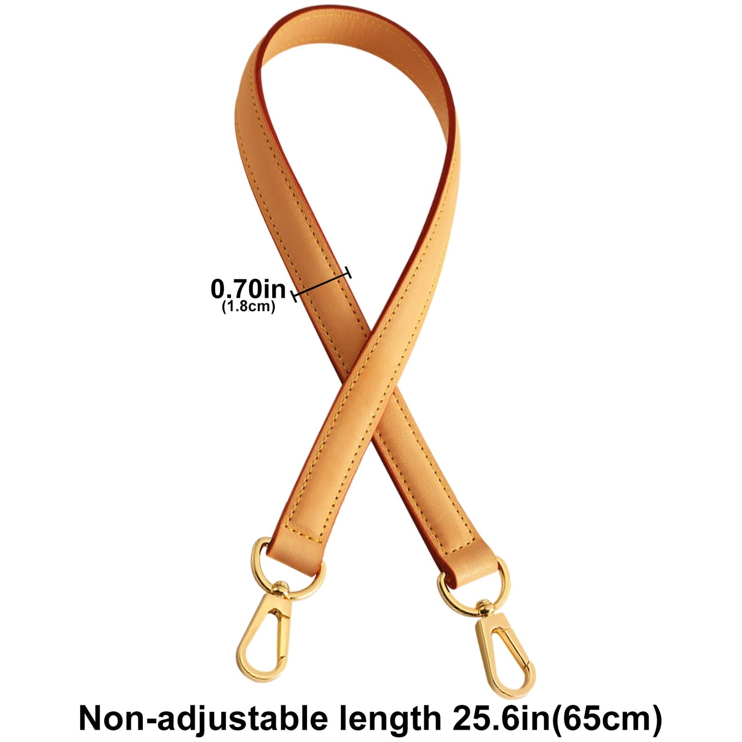jiesinlov Genuine Vachetta Leather Replacement Straps Purse Shoulder short Strap conversion kit for Graceful tote soft speedy Alma And Dauphine Bags Brown (W0.7in,L25.6in-Beeswax)