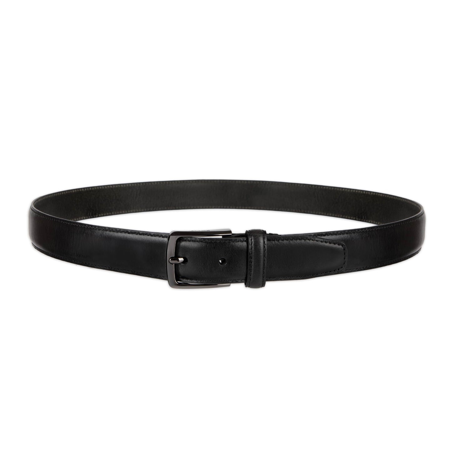 Haggar Men's Leather Dress Belt, Black, Medium