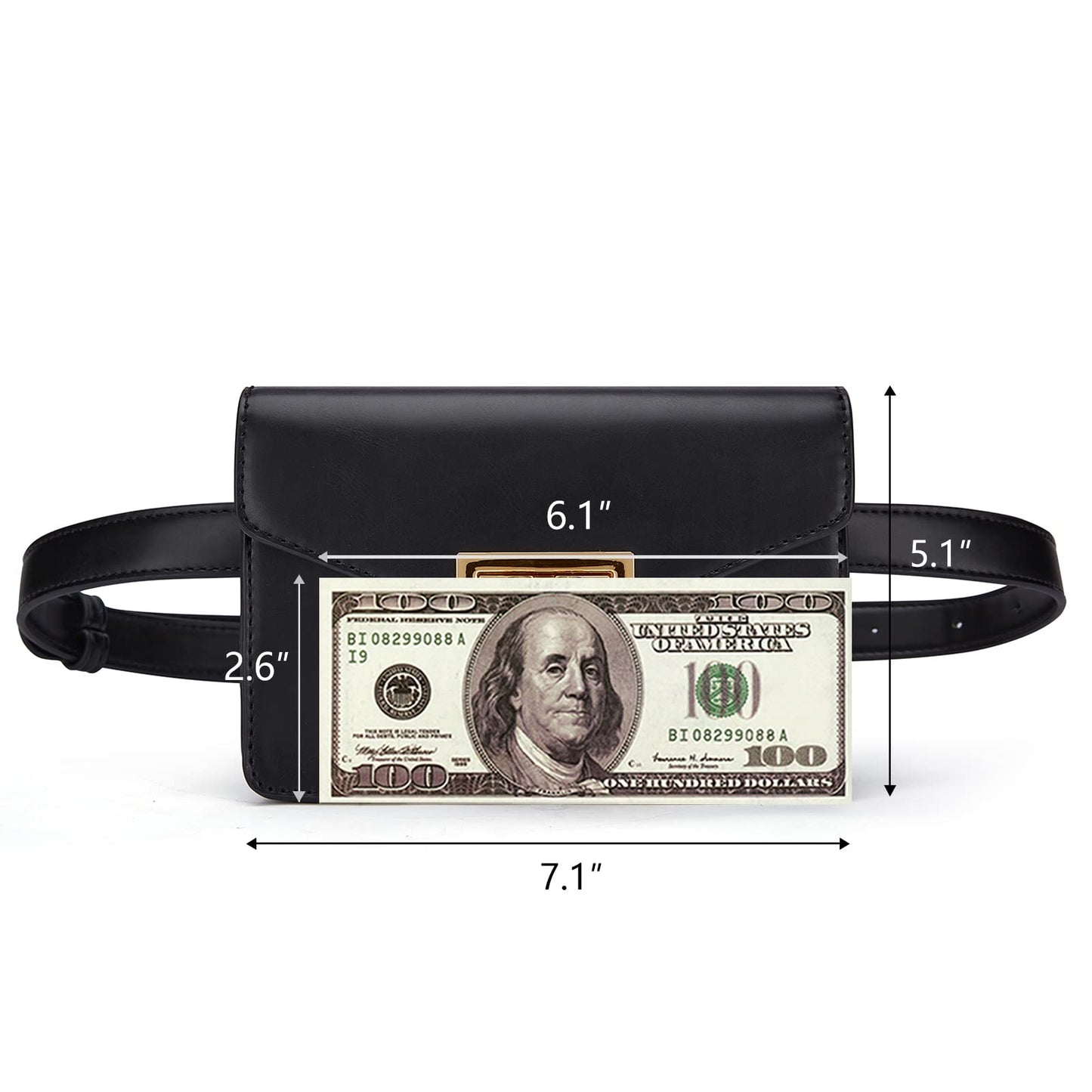 ECOSUSI Fanny Pack for Women PU Leather Belt Bag Waist Bag Fashion Waist Pack Pouch Small Purse for Party, Travel, Hiking