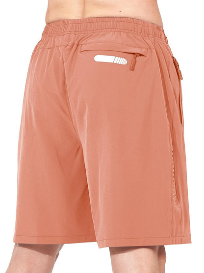 NORTHYARD Men's Athletic Running Shorts Gym Workout 7"/9"/5" Quick Dry Lightweight Sports Basketball Tennis 3 Zipper Pockets PINKORANGE S