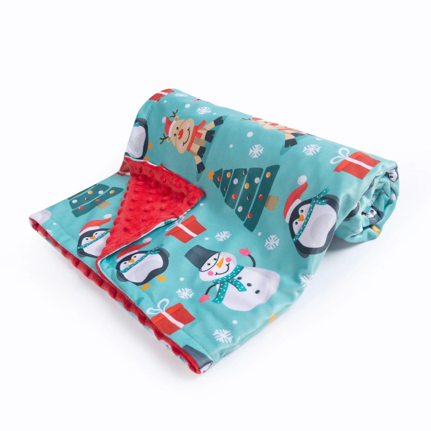 Donsonny Baby Blanket for Boys Girls Soft Minky with Double Layer Dotted Backing, Cartoon Printed 30 x 40 Inch Receiving Blanket (Christmas Snowman)