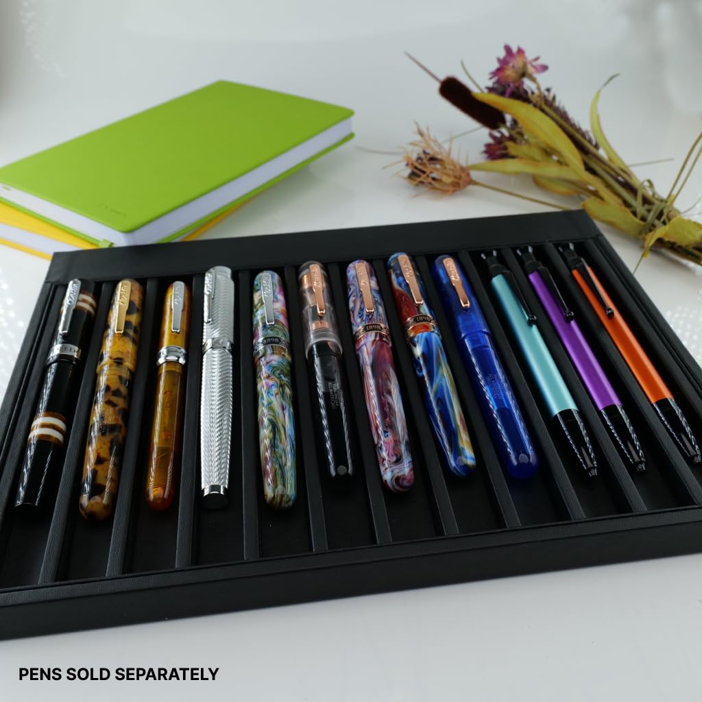 MONTEVERDE USA Deluxe Collector's Vegan Leather Tray for 12 PENS - Black