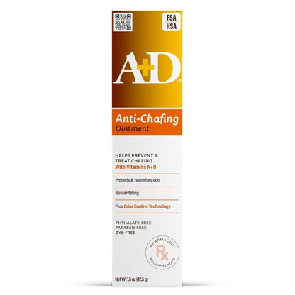 A+D Anti-Chafing Ointment - Protect & Treat Skin Irritation from Friction | 1.5 oz, Odor Control Technology