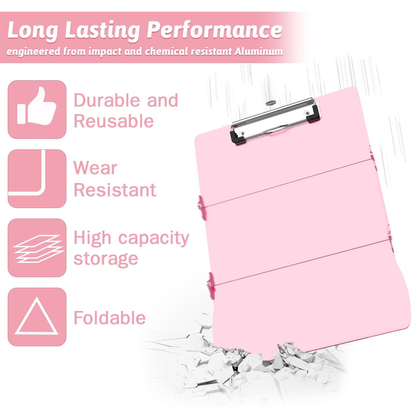 Nursing Clipboard Foldable Clipboard Medical: Edition Cheat Sheets Aluminum 3 Layers Foldable Clipboards Nursing Pocket Size Profile Clip Nurse Clipboards Notepad for Nurses Students and Doctors