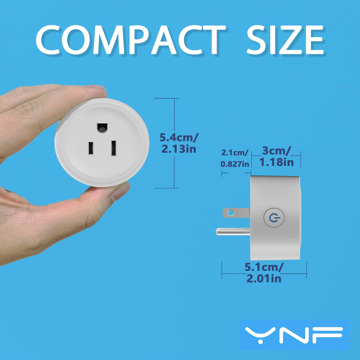YNF Smart Plug, Simple Setup with One Voice Command, Works with Alexa Only, Remote Control with Timer Function, Bluetooth Mesh Outlet, Alexa Echo Required （2 Pack）
